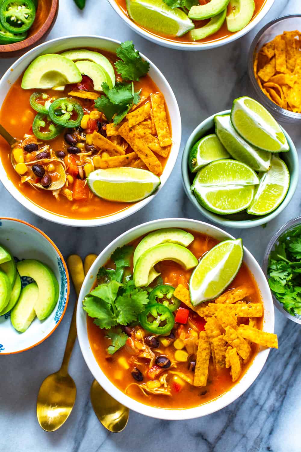 Instant Pot Chicken Tortilla Soup via Eating Instantly