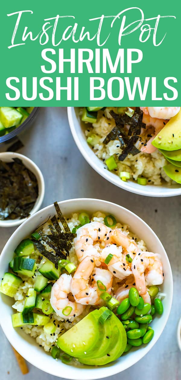 This Instant Pot Sushi Rice is the perfect way to cook Japanese short grain rice - get this foolproof recipe, along with an easy way to build your own sushi bowls! #sushibowls #instantpot #sushirice