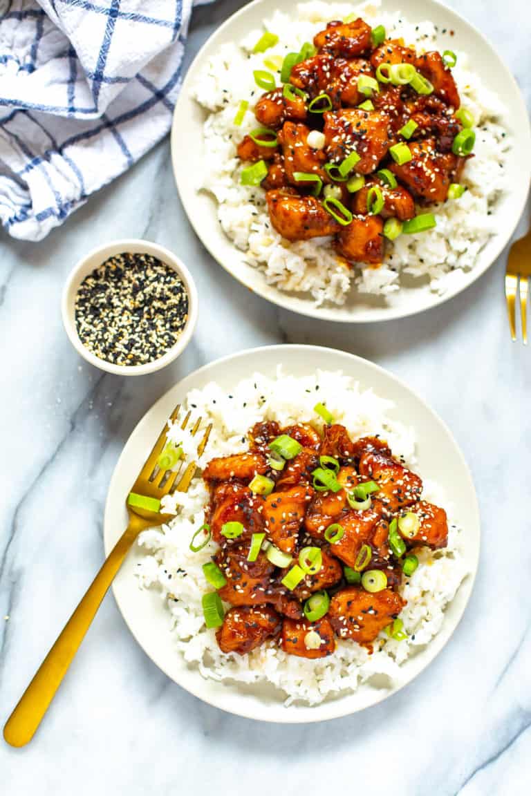 Instant Pot Honey Garlic Chicken Eating Instantly