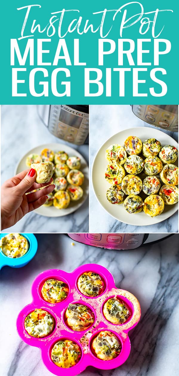 These Instant Pot Egg Bites are perfect for meal prep and only contain 5 ingredients - they are also easily customizable and are a grab and go breakfast! #instantpot #eggbites