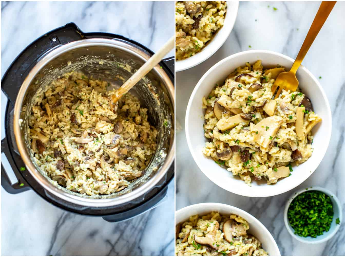 Instant Pot Mushroom Risotto - Eating Instantly