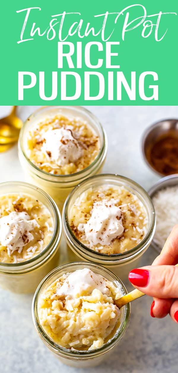 This Instant Pot Rice Pudding is a deliciously creamy, easy dessert! All you need is white rice, milk, sugar and vanilla #instantpot #ricepudding