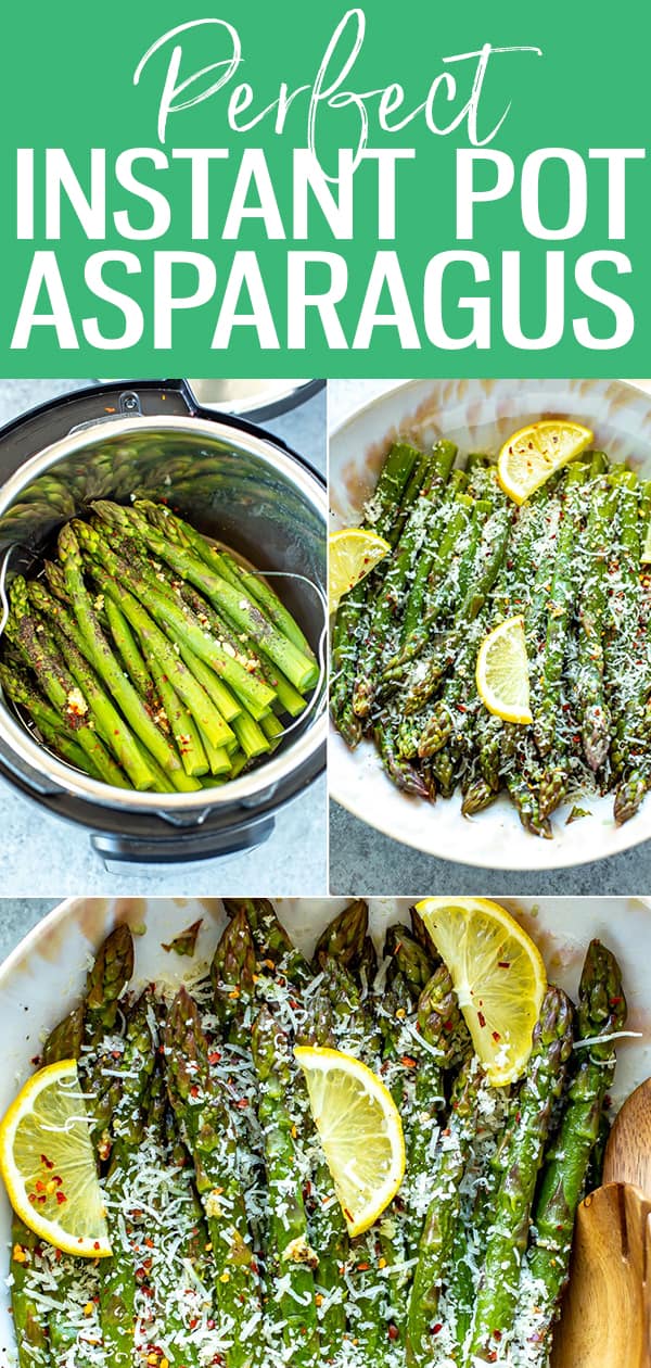 This Perfect Instant Pot Asparagus is much easier to make than you think, and comes together with a delicious lemon, garlic & parmesan seasoning. #instantpot #asparagus
