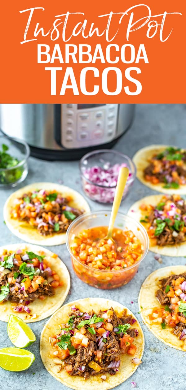 This Instant Pot Barbacoa is super tender, smoky and spicy. It's just like the kind at Chipotle and makes the best tacos!  #instantpot #barbacoa