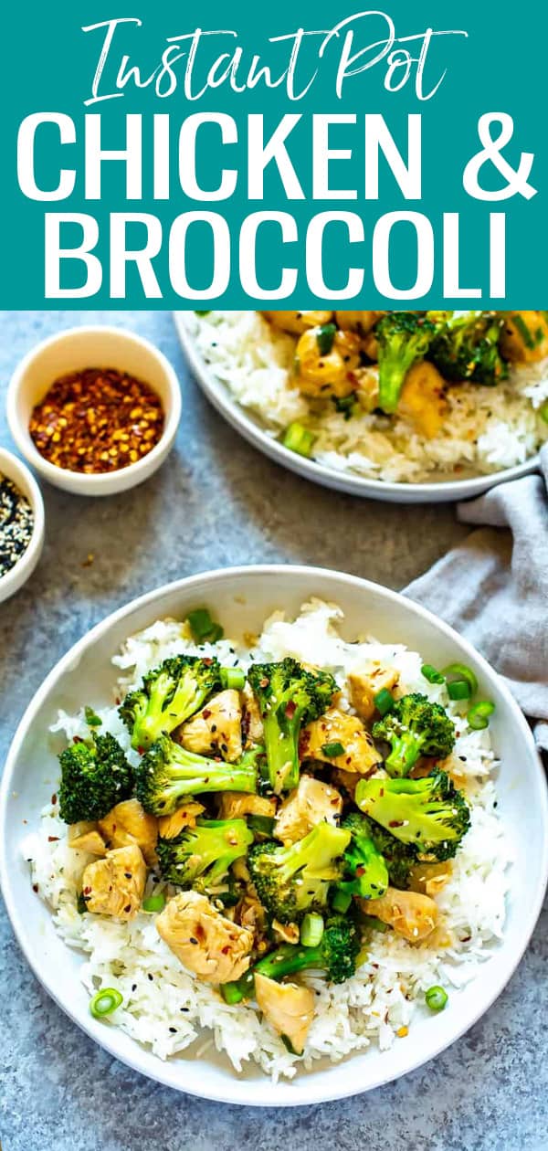 This Instant Pot Chinese Chicken and Broccoli is a healthy one pot stir fry. It's an easy dinner idea that's ready in less than 30 minutes! #instantpot #chinesechicken #chickenandbroccoli