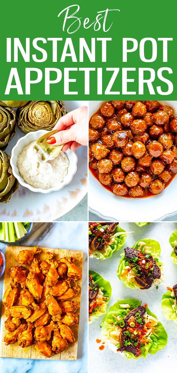 Throwing a party? Make one (or several!) of these Instant Pot appetizers! They're all quick and easy recipes that will please any crowd.  #instantpot #appetizers